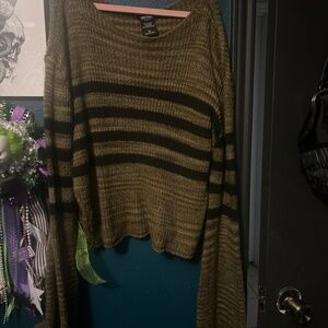 Green Hot Topic Social Collision Sweater